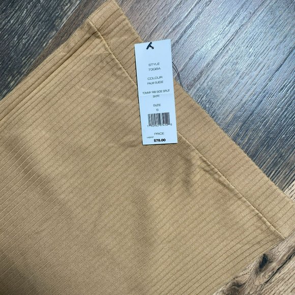 French Connection Palm Suede Tommy Ribbed Side Split Knit Skirt Size S NWT - Picture 3 of 4